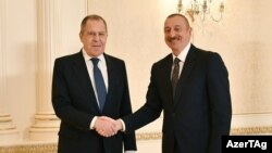 Azərbaycan prezidenti İlham Əliyev və Rusiyanın xarici işlər naziri Sergey Lavrov, 21 noyabr 2020 