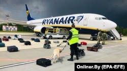 Ryanair təyyarəsi məcburi qaydada Minskdə yerə endirildikdən sonra