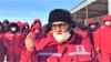 Kazakhstan – KMK Munay oil company worker Erzhan / Yerzhan Elamanov / Yelamanov at Kokzhide oilfield. Workers protest / strike. Aktobe region, January 27, 2021