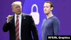 Donald Trump (solda) və Mark Zuckerberg (foto-kollaj)