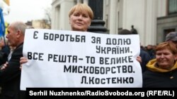 Під час акції біля будівлі Верховної Ради України, 2017 рік 